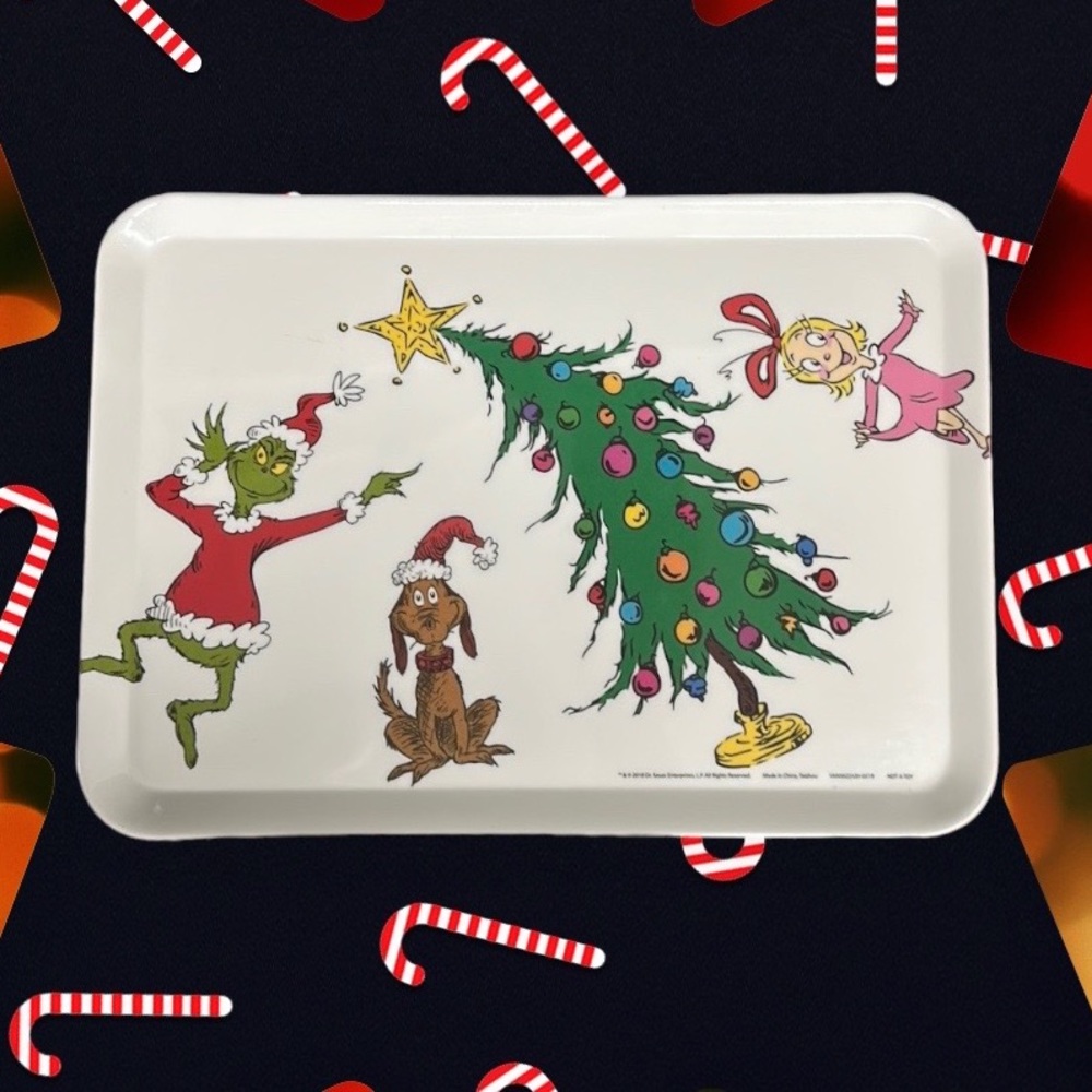 2018 Christmas Dr. Seuss Grinch Grinchmas Melamine Serving Platter Tray